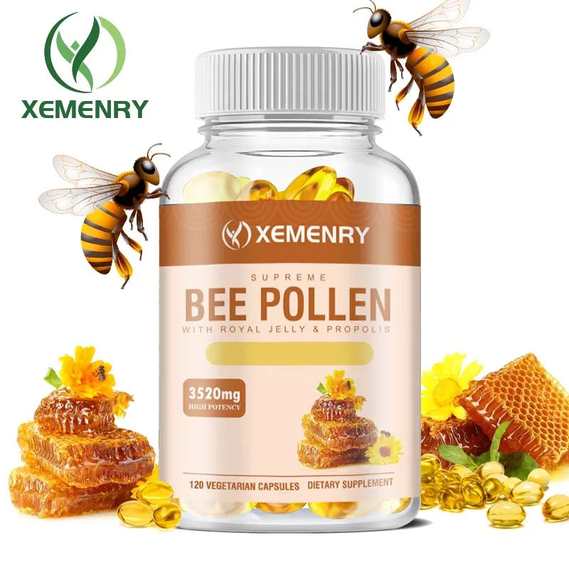 Bee Pollen Supplement - Relieve Joint Inflammation, Enhance Immunity, Antioxidant - 120 Capsules