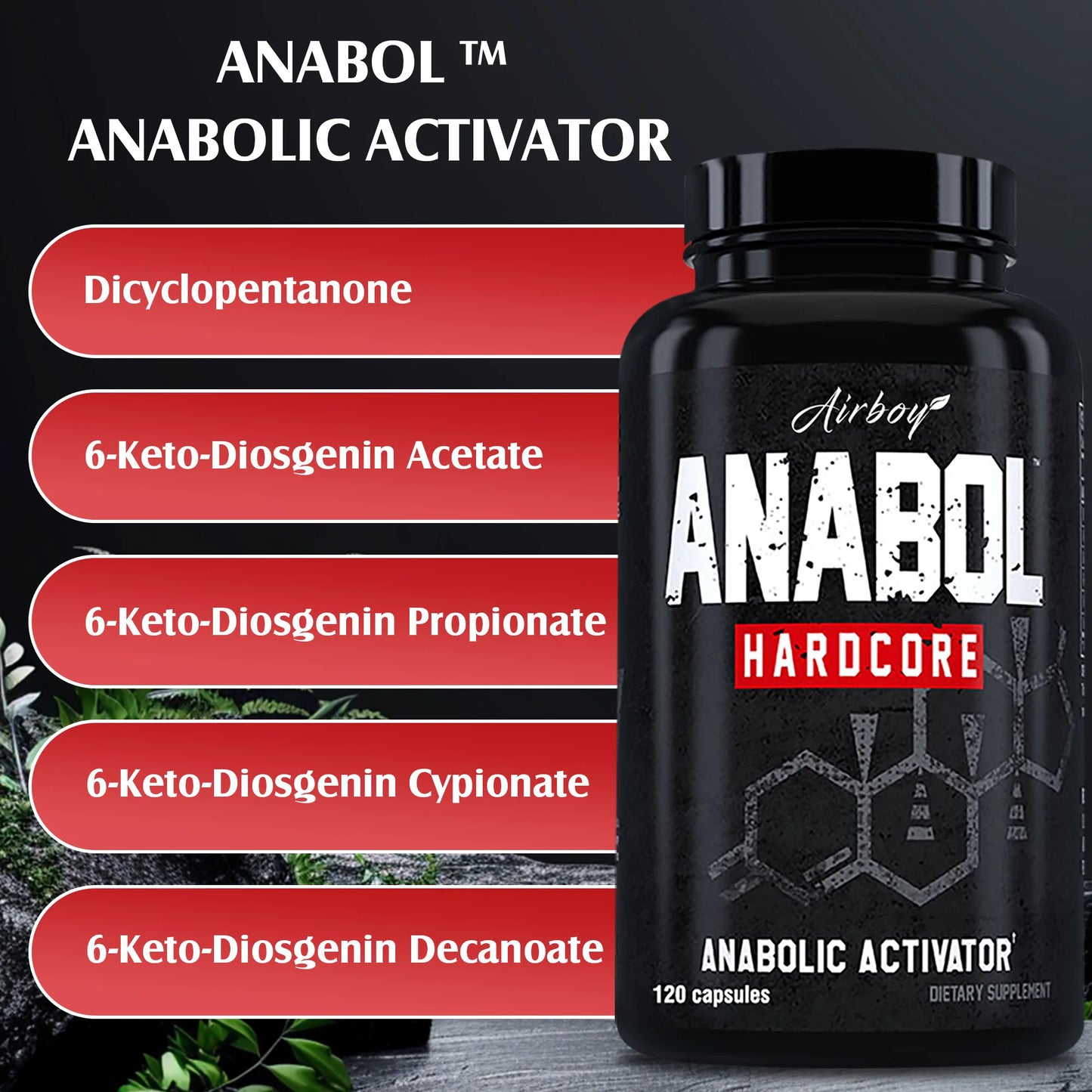 Anabol Hardcore Supplement - Helps Build Lean, Firm, High-quality Muscle, Promoting Muscle Growth - 120 Capsules