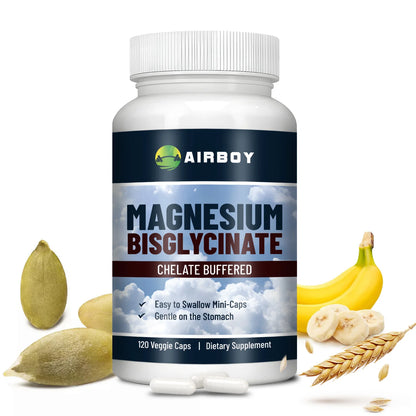 Magnesium Bisglycinate Supplement - Muscle, Nerve, Sleep, Joints, Bones Health, Immune & Energy - 120 Capsules