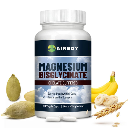 Magnesium Bisglycinate Supplement - Muscle, Nerve, Sleep, Joints, Bones Health, Immune & Energy - 120 Capsules