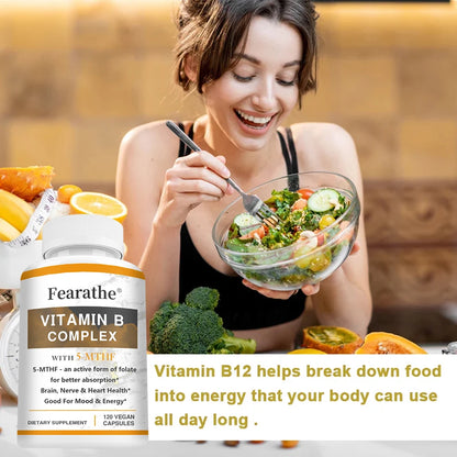 Vitamin B Complex - Maximum Absorption - Cellular Energy Production, Maintaining Overall Energy Levels