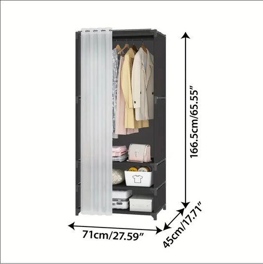 Simple Modern Home Bedroom Wardrobe Assembly, Durable, With Drawers Portable Wardrobe Closet Wardrobe Storage Organiser with Non