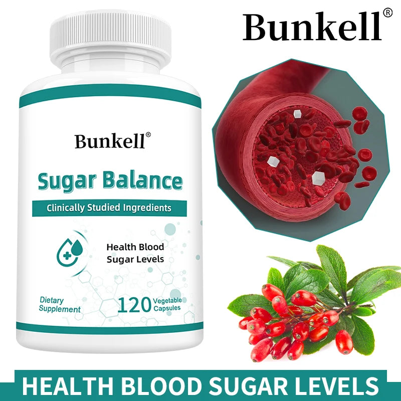 Sugar Balance Supplement - Supports Cardiovascular and Heart Health, Non-GMO, Gluten-Free, with Vitamin C, Berberine HCl