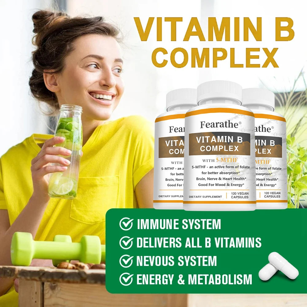 Vitamin B Complex - Maximum Absorption - Cellular Energy Production, Maintaining Overall Energy Levels