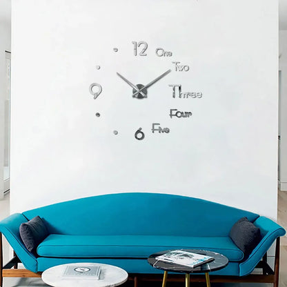 3D Wall Clock Mirror Clock Wall Stickers DIY Art Large Wall Clocks Home Decoration Living Room Quartz Clock Removable