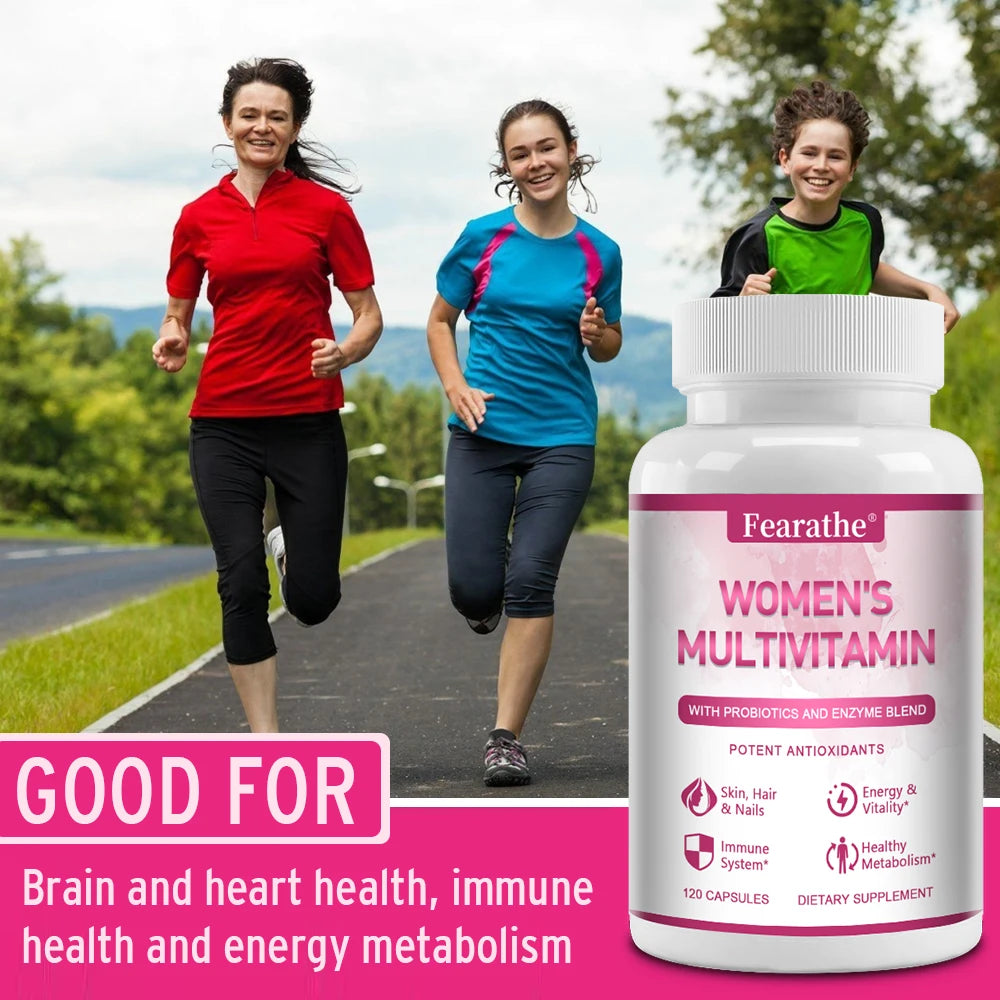 Women's Multivitamin Capsules, Nutritional and Energy Supplement, Skin, Nails, Hair, Energy and Immunity Health, Antioxidants