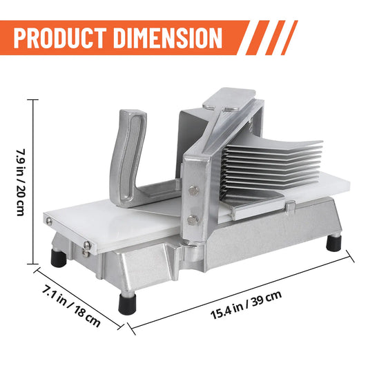 Commercial Tomato Slicer 1/4" Heavy Duty Tomato Cutter Stainless Steel Vegetable Slicer With Built-In Cutting Board for Restaura