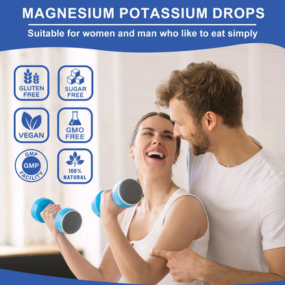 Potassium Magnesium Supplement Liquid - High Absorption Calm Magnesium Complex 500mg & Potassium 99mg,Calcium, Vitamin D3, Zinc