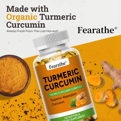 Organic Turmeric Capsules - Phytosome Supplement to Support Joint, Brain and Heart Health