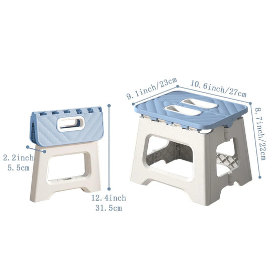 Home Folding Step Stool - Anti-Slip Surface Foot Stool with 8.7 Inch Height - Sturdy & Lightweight Plastic Foldable Step Stool