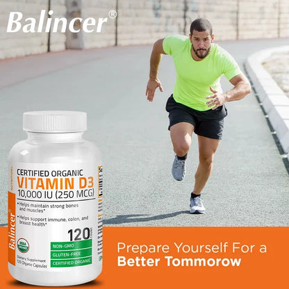 Vitamin D3 Supplement, Supports Calcium Absorption, Fights Fatigue, Boosts Immune System, Strengthens Muscle, 120 Capsules