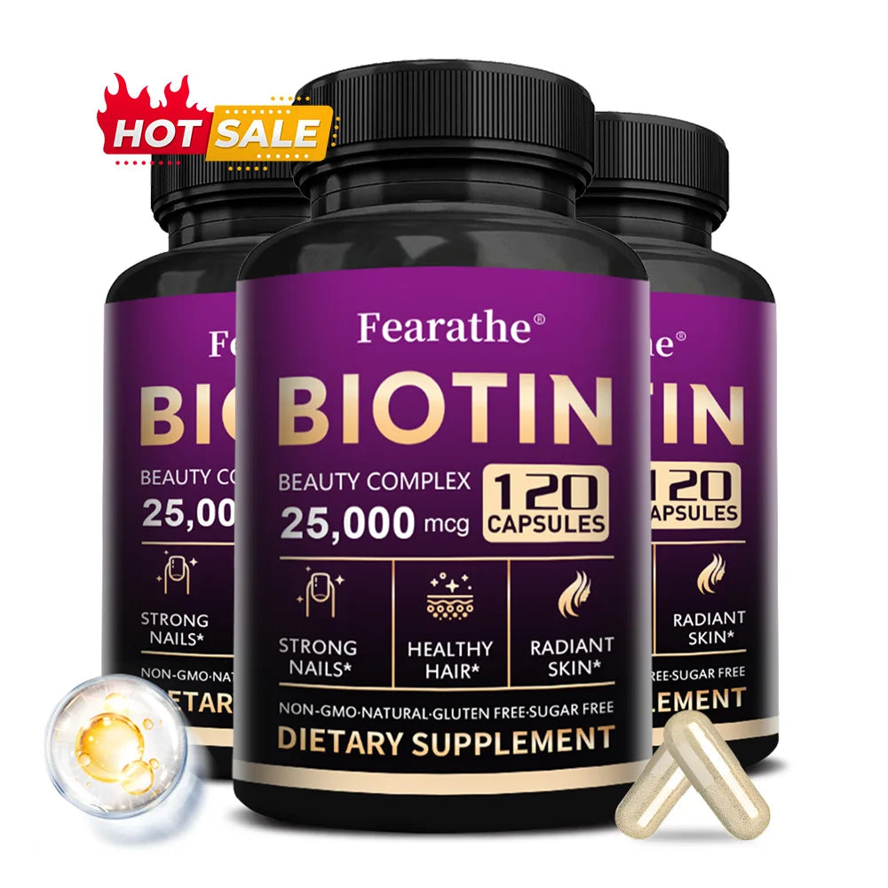 Biotin - Vitamin Supplement To Support Energy Metabolism and Healthy Hair, Skin and Nails, 25,000 Mcg