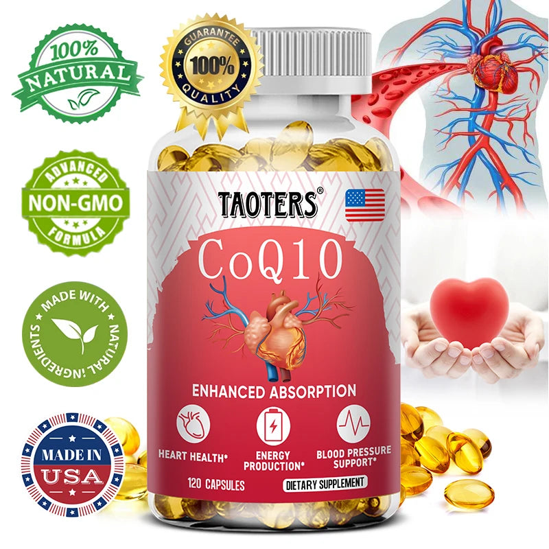 CoQ10 400 mg + Resveratrol Supplement - High Absorption, Antioxidant Support, Heart Health & Blood Pressure, 120 Capsules