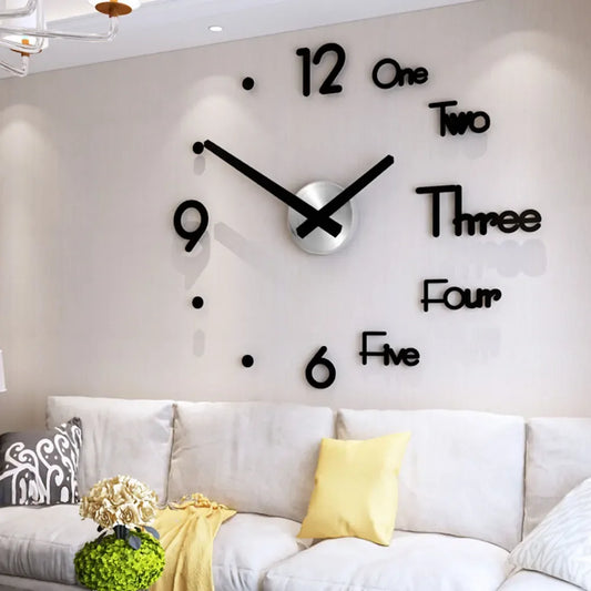 3D Wall Clock Mirror Clock Wall Stickers DIY Art Large Wall Clocks Home Decoration Living Room Quartz Clock Removable