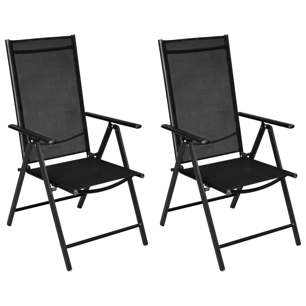 vidaXL 3 Piece Bistro Set Aluminium and Textilene Black  Living room furniture/suite