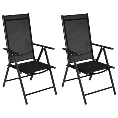 vidaXL 3 Piece Bistro Set Aluminium and Textilene Black  Living room furniture/suite