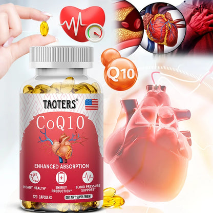 CoQ10 400 mg + Resveratrol Supplement - High Absorption, Antioxidant Support, Heart Health & Blood Pressure, 120 Capsules