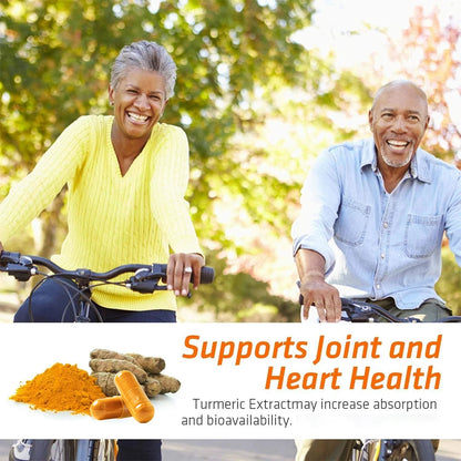 Organic Curcumin Capsules - Joint Supplement Provides Antioxidants To Maintain Good Health Promotes Strong Bones Relieves Pain