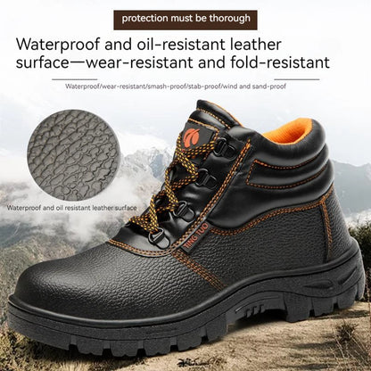 Wear-resisting Men Work Safety Boots Anti-smash Anti-puncture Work Sneakers Waterproof Boots Indestructible Protective Work Boot