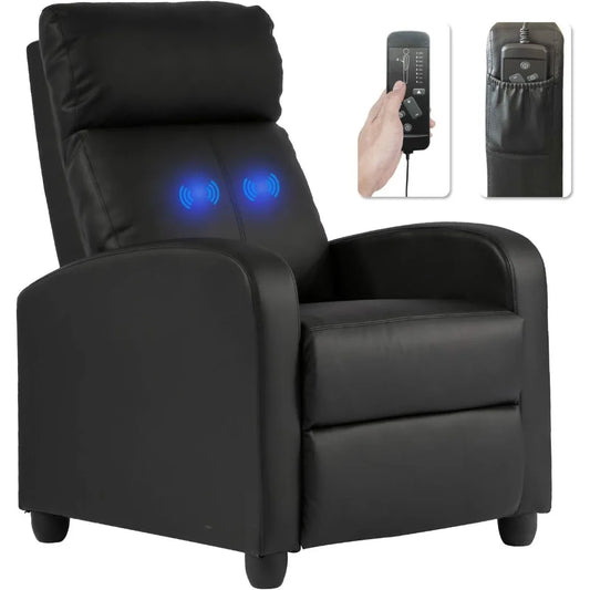 Recliner for Living Room Massage Reading Chair Winback Single Sofa Home Theater Seating Modern Reclining Easy Lounge with PU Lea