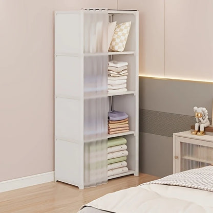 6/5 Layers Dustproof Wardrobe High Capacity Partition Bookshelf Bedroom Open Simple Assembly Storage Cabinet Bedroom Furniture