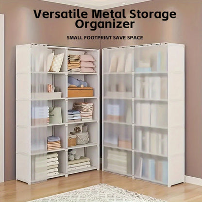 6/5 Layers Dustproof Wardrobe High Capacity Partition Bookshelf Bedroom Open Simple Assembly Storage Cabinet Bedroom Furniture