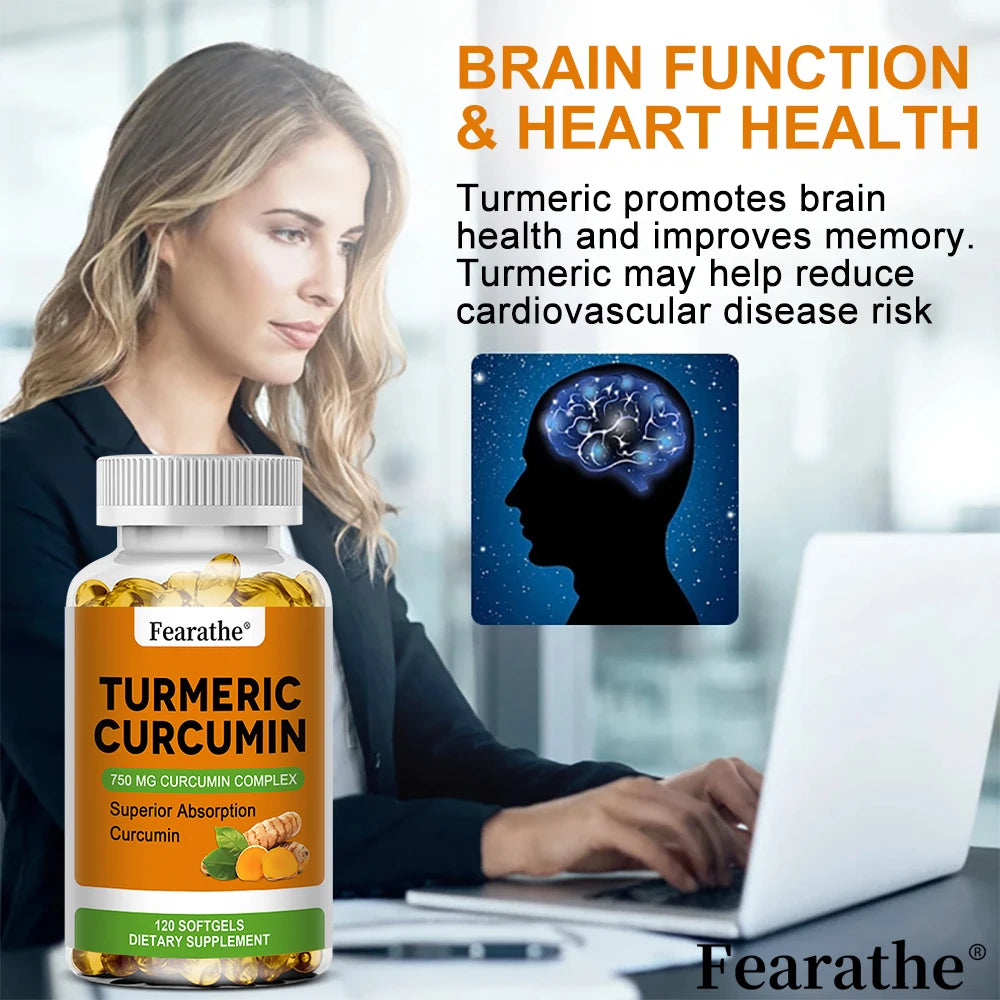 Organic Turmeric Capsules - Phytosome Supplement to Support Joint, Brain and Heart Health